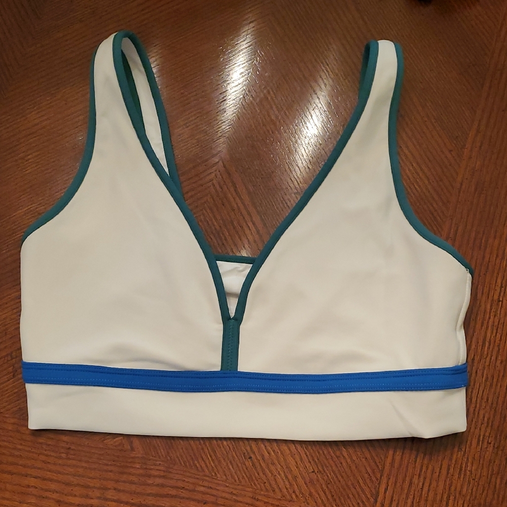 ZYIA White, Green and Blue Sports Bra